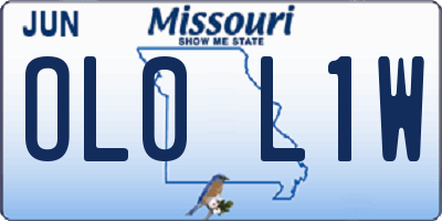 MO license plate OL0L1W