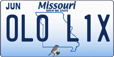 MO license plate OL0L1X