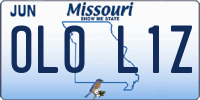 MO license plate OL0L1Z