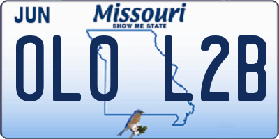 MO license plate OL0L2B