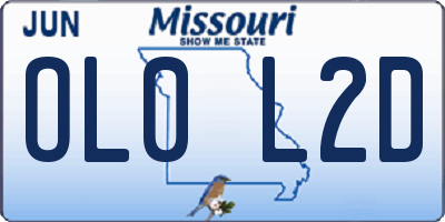 MO license plate OL0L2D