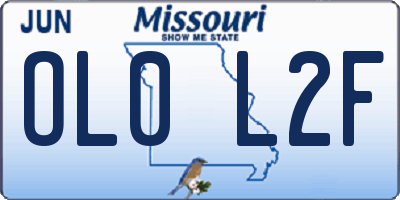 MO license plate OL0L2F