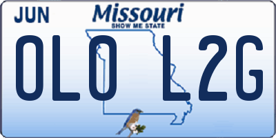MO license plate OL0L2G