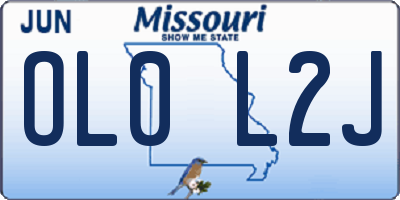 MO license plate OL0L2J