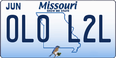 MO license plate OL0L2L