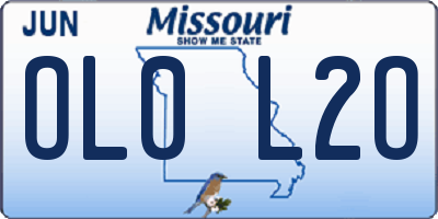 MO license plate OL0L2O