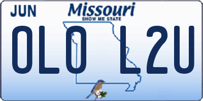 MO license plate OL0L2U