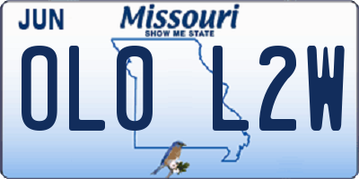 MO license plate OL0L2W