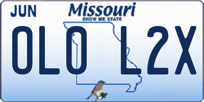 MO license plate OL0L2X