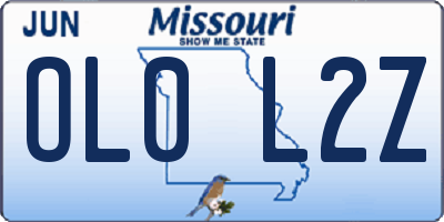 MO license plate OL0L2Z