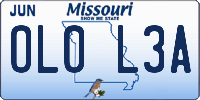 MO license plate OL0L3A