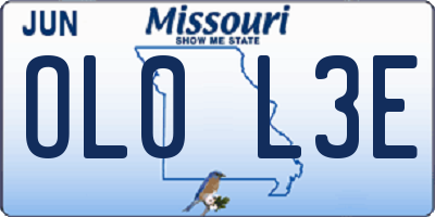 MO license plate OL0L3E