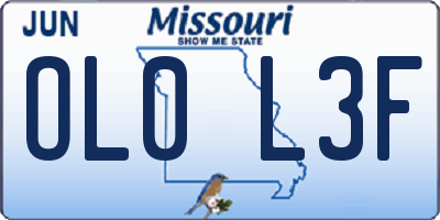 MO license plate OL0L3F