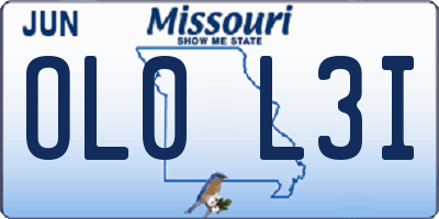 MO license plate OL0L3I