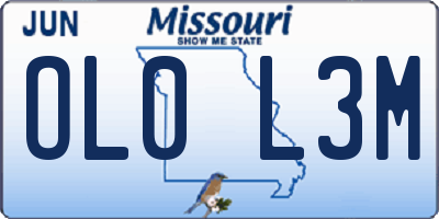 MO license plate OL0L3M