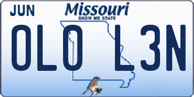 MO license plate OL0L3N