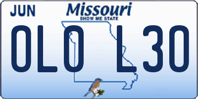 MO license plate OL0L3O