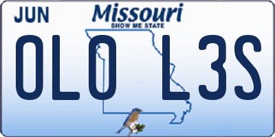 MO license plate OL0L3S