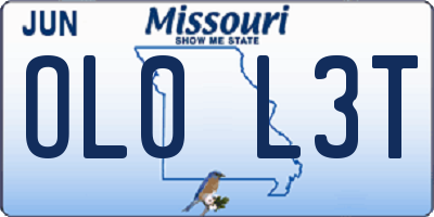 MO license plate OL0L3T
