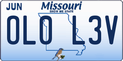 MO license plate OL0L3V