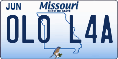 MO license plate OL0L4A