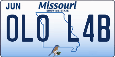 MO license plate OL0L4B