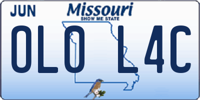 MO license plate OL0L4C