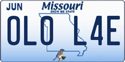 MO license plate OL0L4E