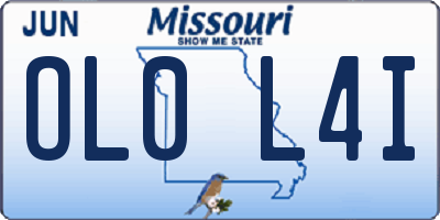 MO license plate OL0L4I