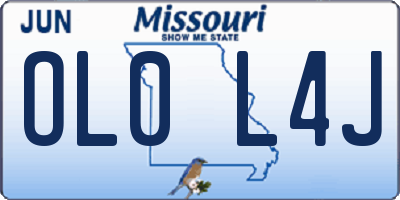 MO license plate OL0L4J