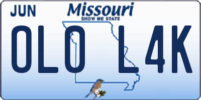 MO license plate OL0L4K
