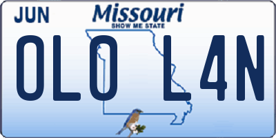MO license plate OL0L4N