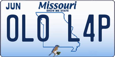 MO license plate OL0L4P