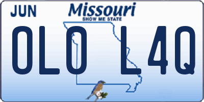 MO license plate OL0L4Q