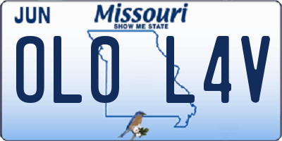 MO license plate OL0L4V