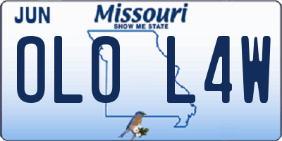 MO license plate OL0L4W