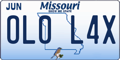 MO license plate OL0L4X