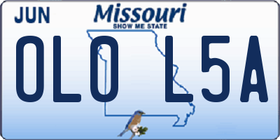 MO license plate OL0L5A