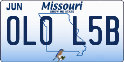 MO license plate OL0L5B
