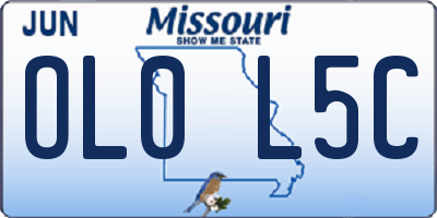 MO license plate OL0L5C