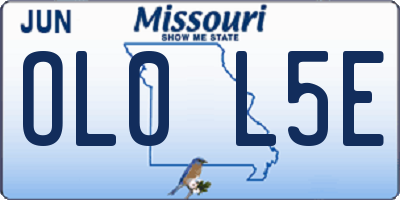 MO license plate OL0L5E