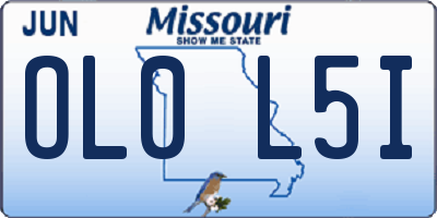 MO license plate OL0L5I
