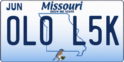 MO license plate OL0L5K
