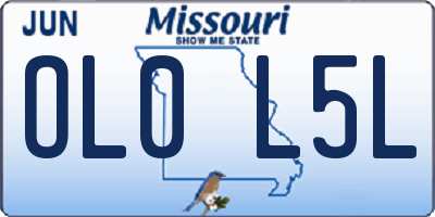 MO license plate OL0L5L
