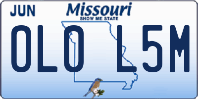 MO license plate OL0L5M