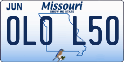 MO license plate OL0L5O