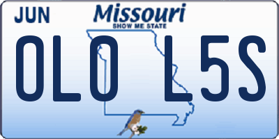 MO license plate OL0L5S