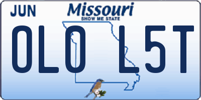 MO license plate OL0L5T