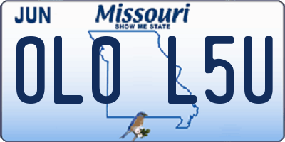 MO license plate OL0L5U
