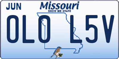 MO license plate OL0L5V